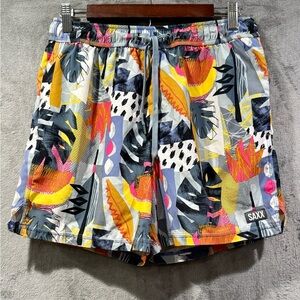 Saxx Ballpark Pouch Oh Buoy 2N1 Boardie Men's Size M Swim Board Shorts Floral